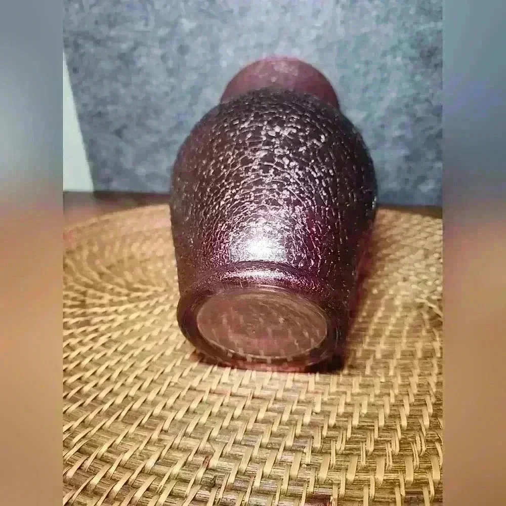 Egg shell textured glass vase Dark Burgundy Wine Made‎ USA